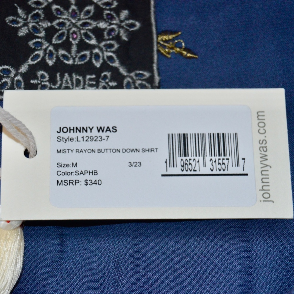 NWT Johnny Was Misty Rayon Button Down Shirt Size M - Picture 5 of 7